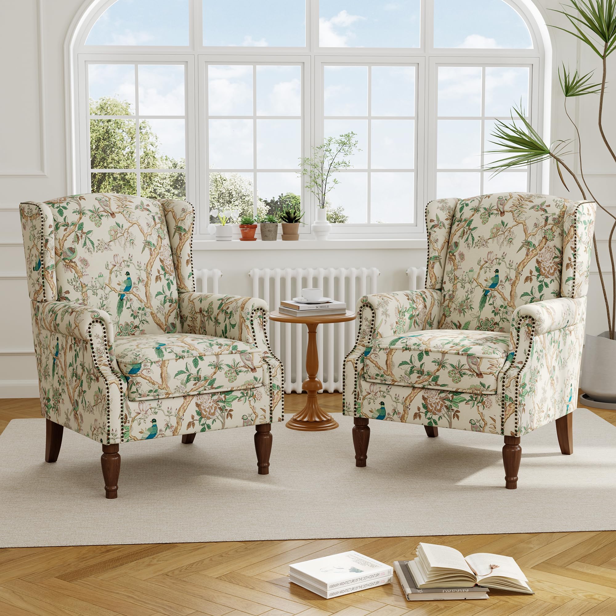 DREAMSIDEA Floral High Back Accent Chair