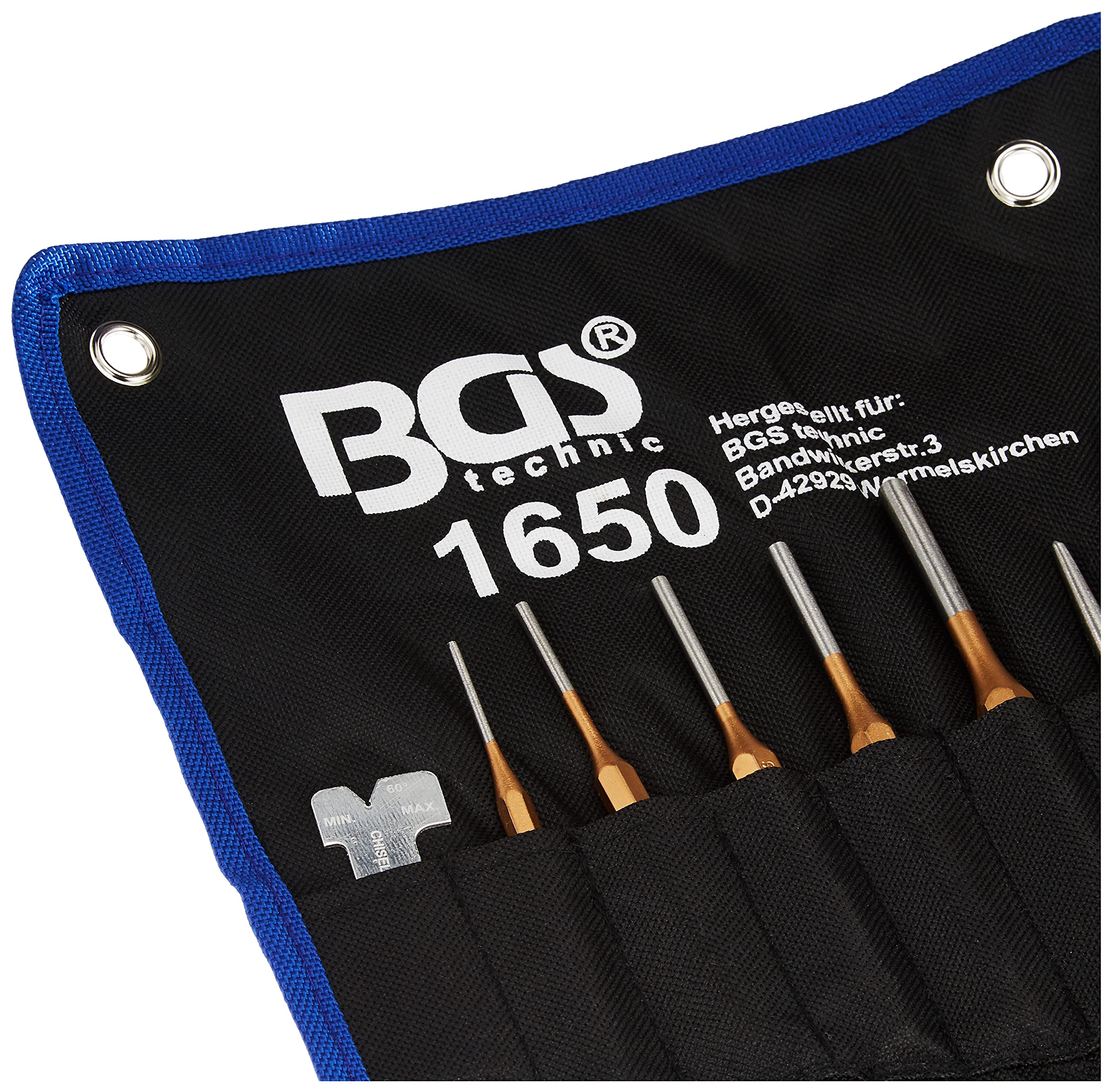 BGS 1650 | Juego de cinceles y punzones | 28 piezas + Juego de extractores de tornillos | tamaño 1 - 6 | 6 piezas