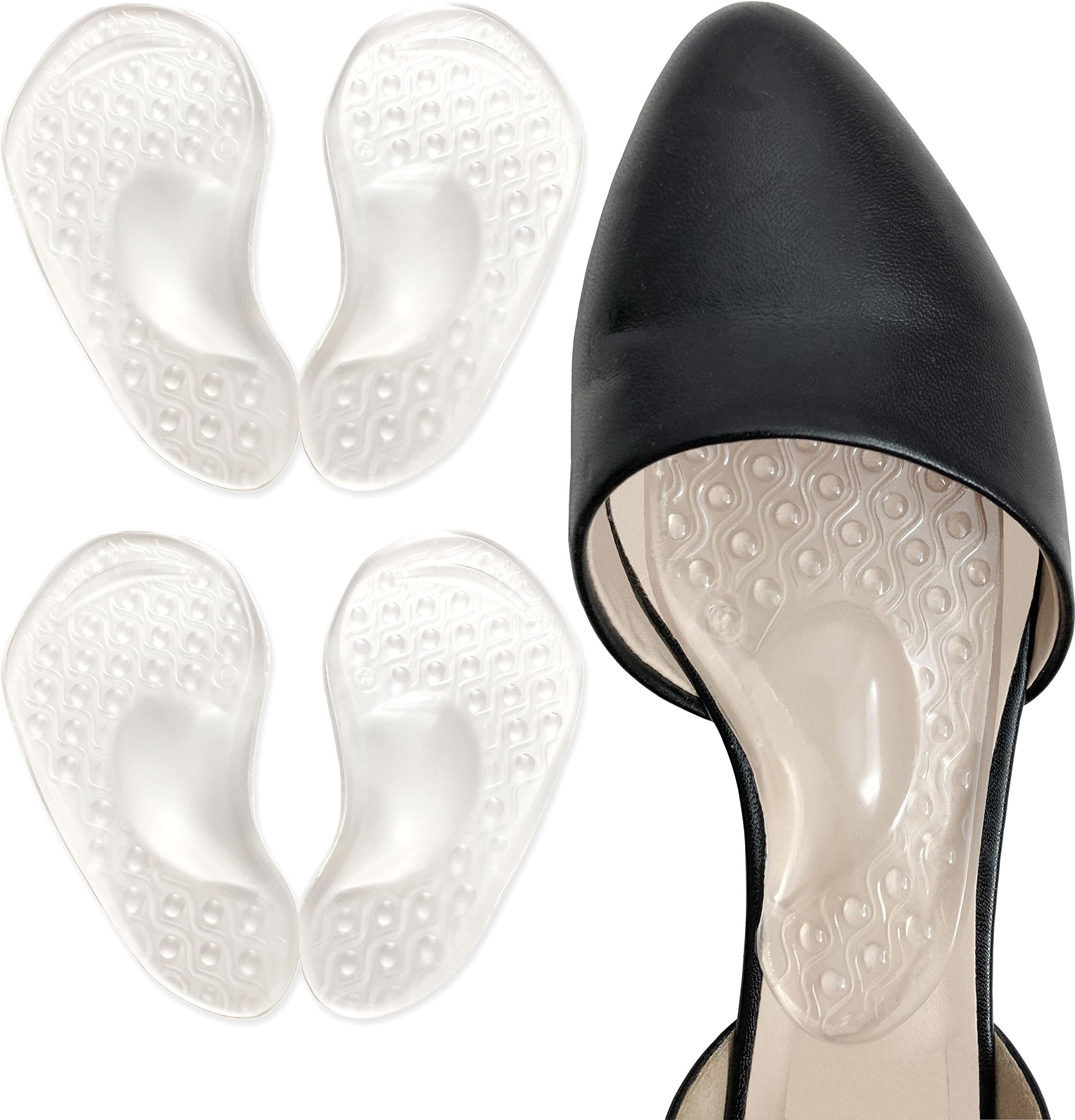 Arch Support for Flat Feet & Plantar Fasciitis, Gel Shoe Inserts Relieve Foot Pain for Women & Men (2 Pairs)