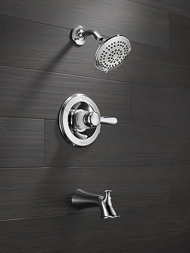 Miniatura 2 de Delta Faucet Lahara Serie 14 - Kit de molduras para bañera y ducha de un solo mango, grifo de ducha con cabezal de ducha de 5 pulverizaciones