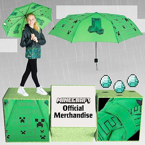 Miniatura 4 de Minecraft Folding Umbrellas for Boys Girls Durable Compact Umbrella Windproof Travel Umbrella for Teens and Gamers