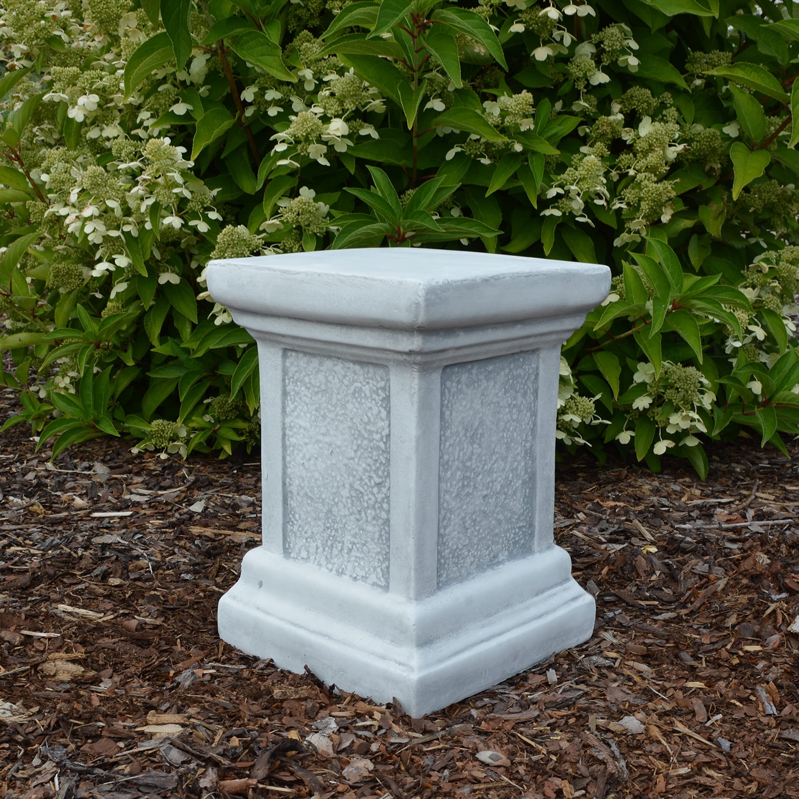 gartendekoparadies.de Sockel Podest, Steinsockel aus Steinguss, H. 33 cm, Stellfläche 24 x 24 cm, 29 kg, Grau, Frostsicher für Außenbereich