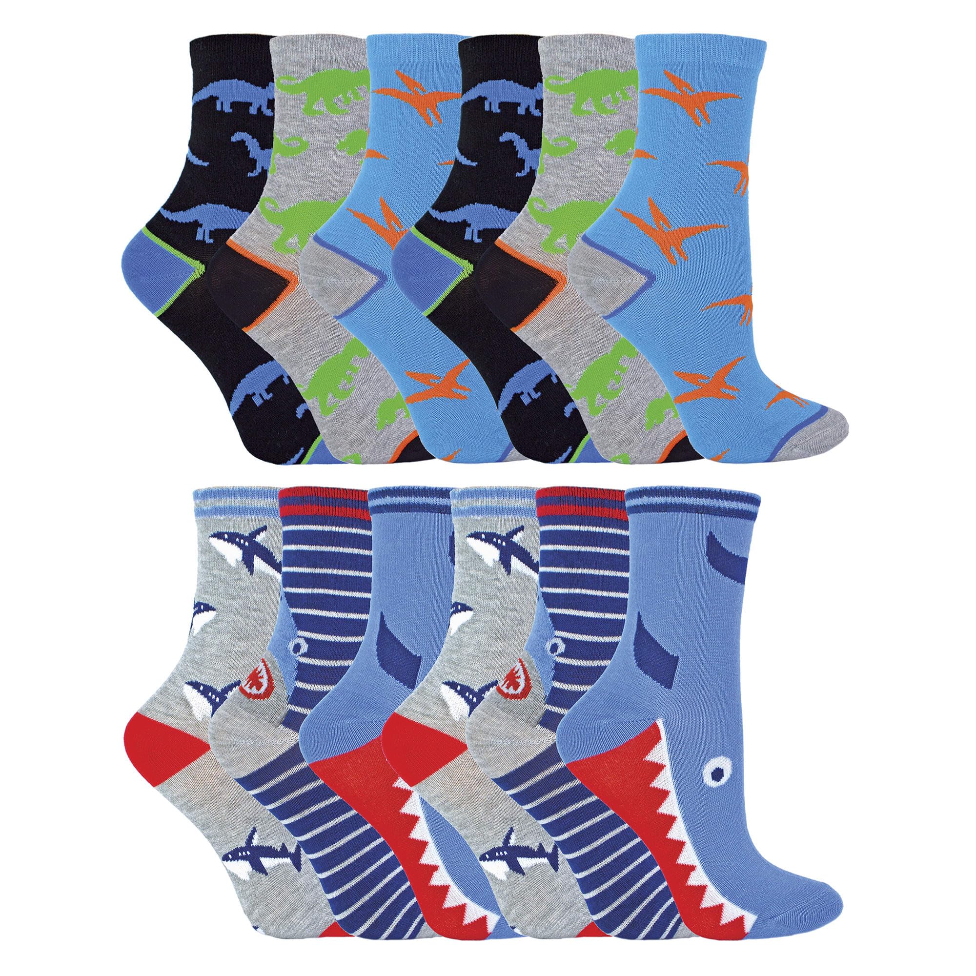 12 Pair Multipack Kids Novelty Bamboo Trainer Socks | Sock Snob | Breathable Low Cut Socks with Fun Designs