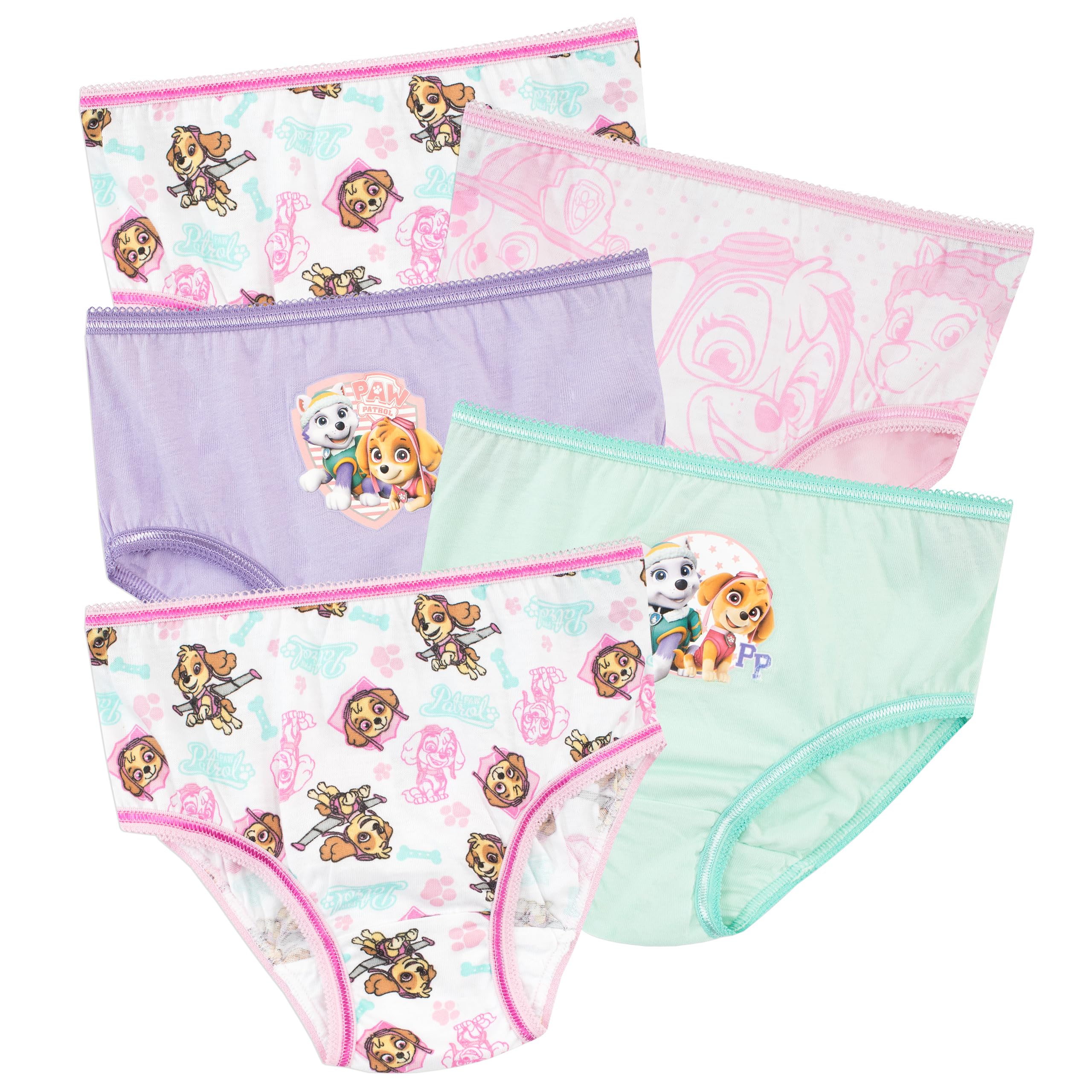 Paw Patrol Girls Skye and Everest Knickers Pack of 5 Multicolored Age 6 to 7 Years