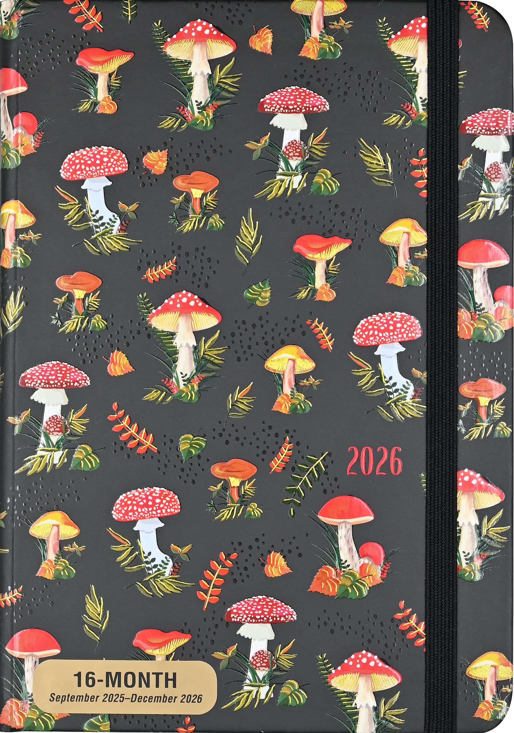 2026 Mushrooms Weekly Planner (16 months, Sept 2025 to Dec 2026)