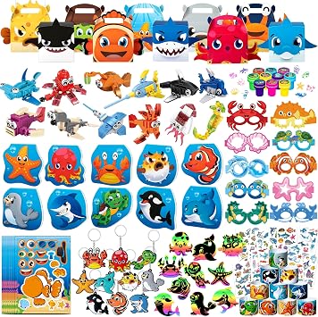 DMIGHT Under the Sea Party Favors Ocean Animals Party Stickers School Sea Shark Mermaid Party Goodie Bag Stuffer Classroom Gifts Rewards Supplies