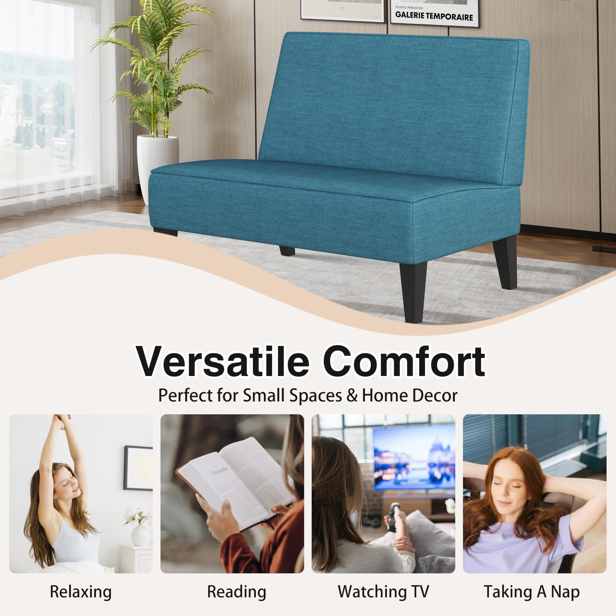 Amazon｜Changjie 家具 スモール ラブシート ソファ ソファ 布張り