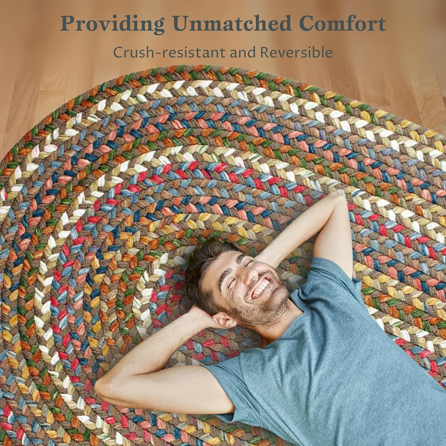 Rhody Rug Country Jewel CJ35 Bronze 7' x 9' Oval - Braided Area Rug, Home Decor, Floor Mat or Bedroom Rug - Easy Care, Ideal for High Traffic Areas in Hallway and Living Room - Made in USA