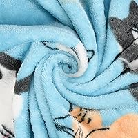 Vista 4 de Catalonia Manta de Forro Polar Vestible con Mangas y Bolsillos para los Pies para Mujeres y Hombres Adultos, Manta Envolvente con Mangas de Gato azul