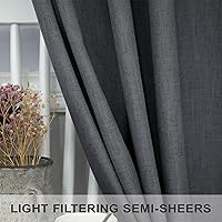 Vista 123 de Orange Linen Curtains 72 Inch Length for Living Room 2 Panels Set Back Tab Loop Pocket Semi Sheer Copper Brown Burnt Orange Curtains for Bedroom