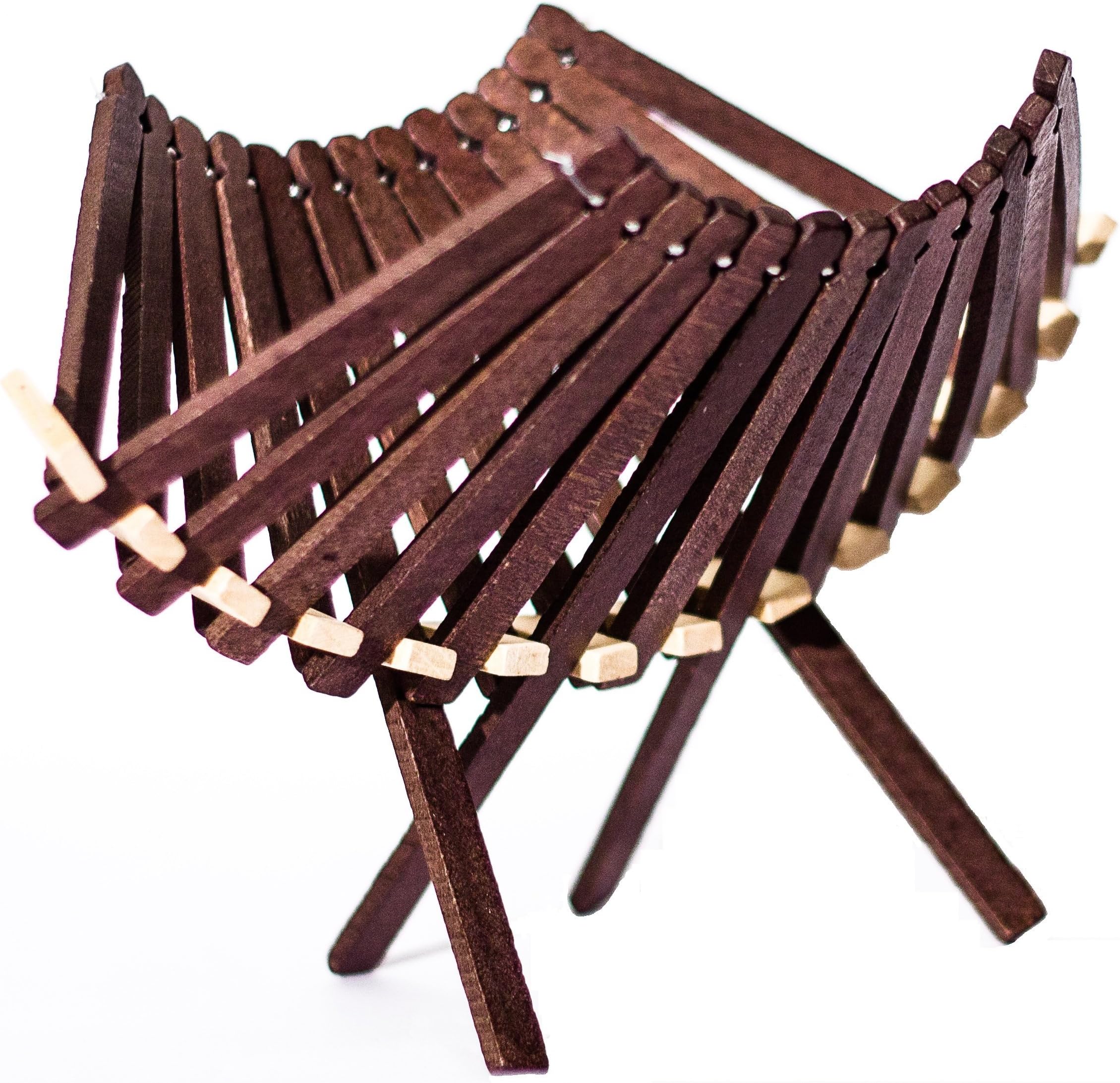 Fruit Basket Stand - Foldable Decorative Fruit Bowl for Bread Snacks Vegetables and Fruits (Dark Brown)