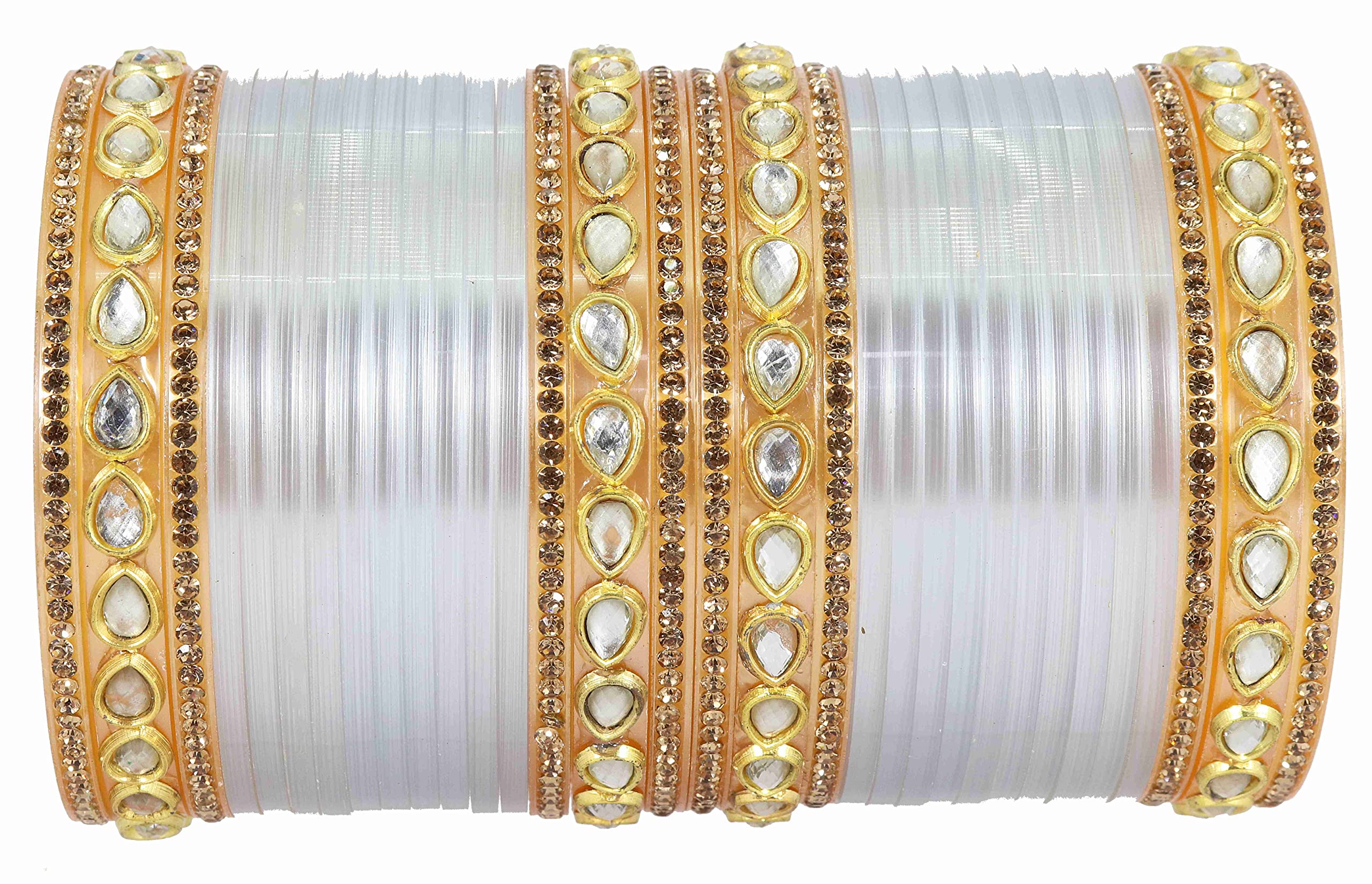 NMII Acrylic (Plastic) with Oval Beads Or Zircon Gemstone Studded worked Glossy Finished Short Chuda Set For Women and Girls, (Grey_2.4 Inches), Pack Of 32 Bangles (B0BH8YJJ96) Amazon Price History, Amazon Price Tracker