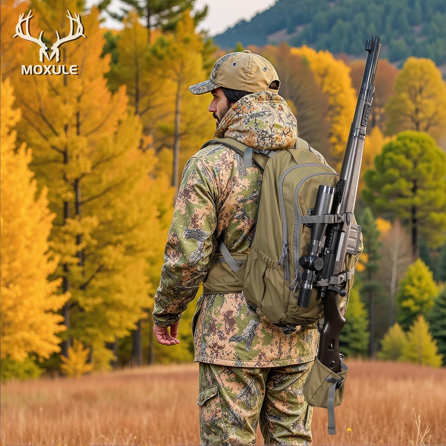 Hunting Backpack Waterproof Pack: 25L Hunting Gear with Rain Cover,Hunting Day Pack with Rifle Bow Gun Holder (Green) - Image 6