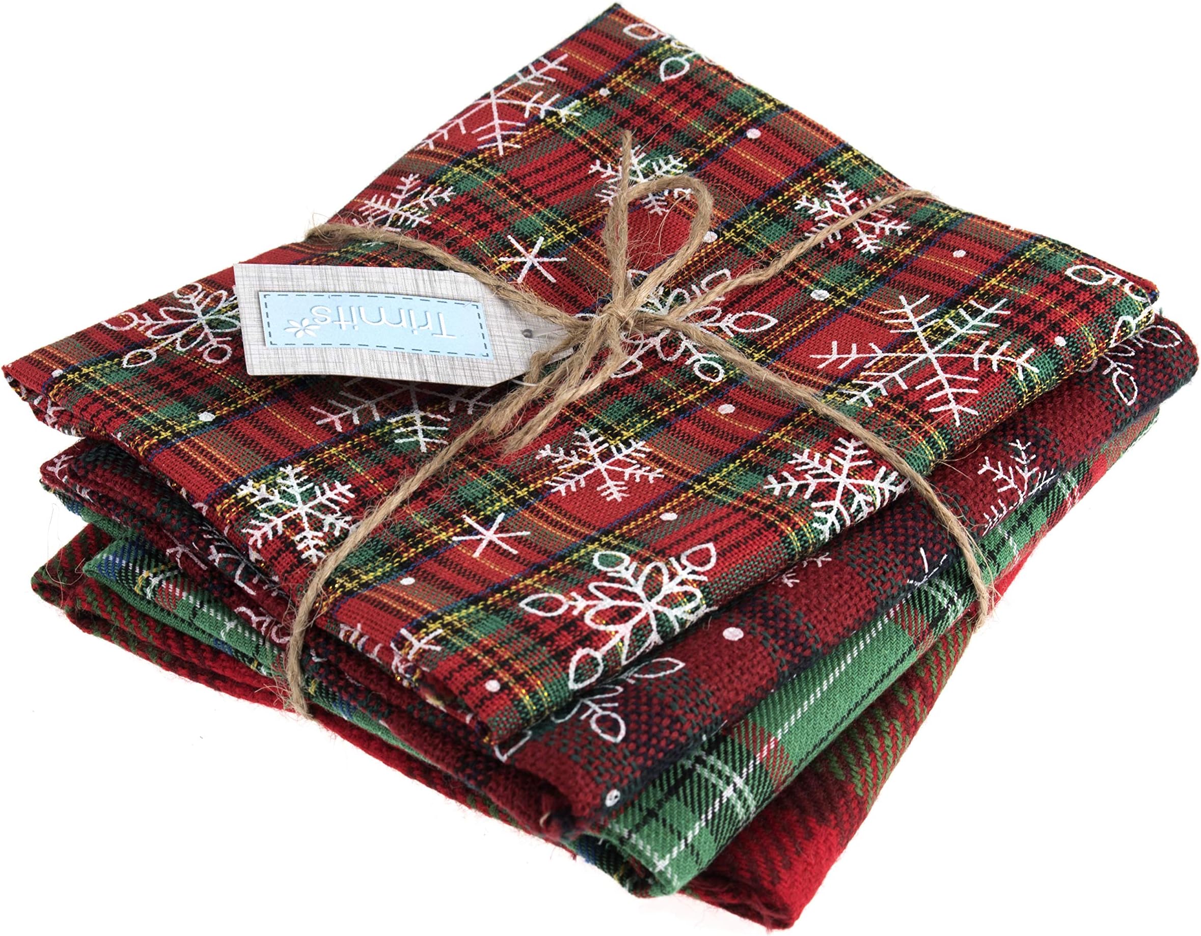 Trimits Tartan Craft Fabric Fat Quarter Bundle, Assorted Christmas, 54 x 45cm