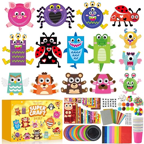 BeYumi 52 Sets Animal Arts and Crafts Kit for Kids