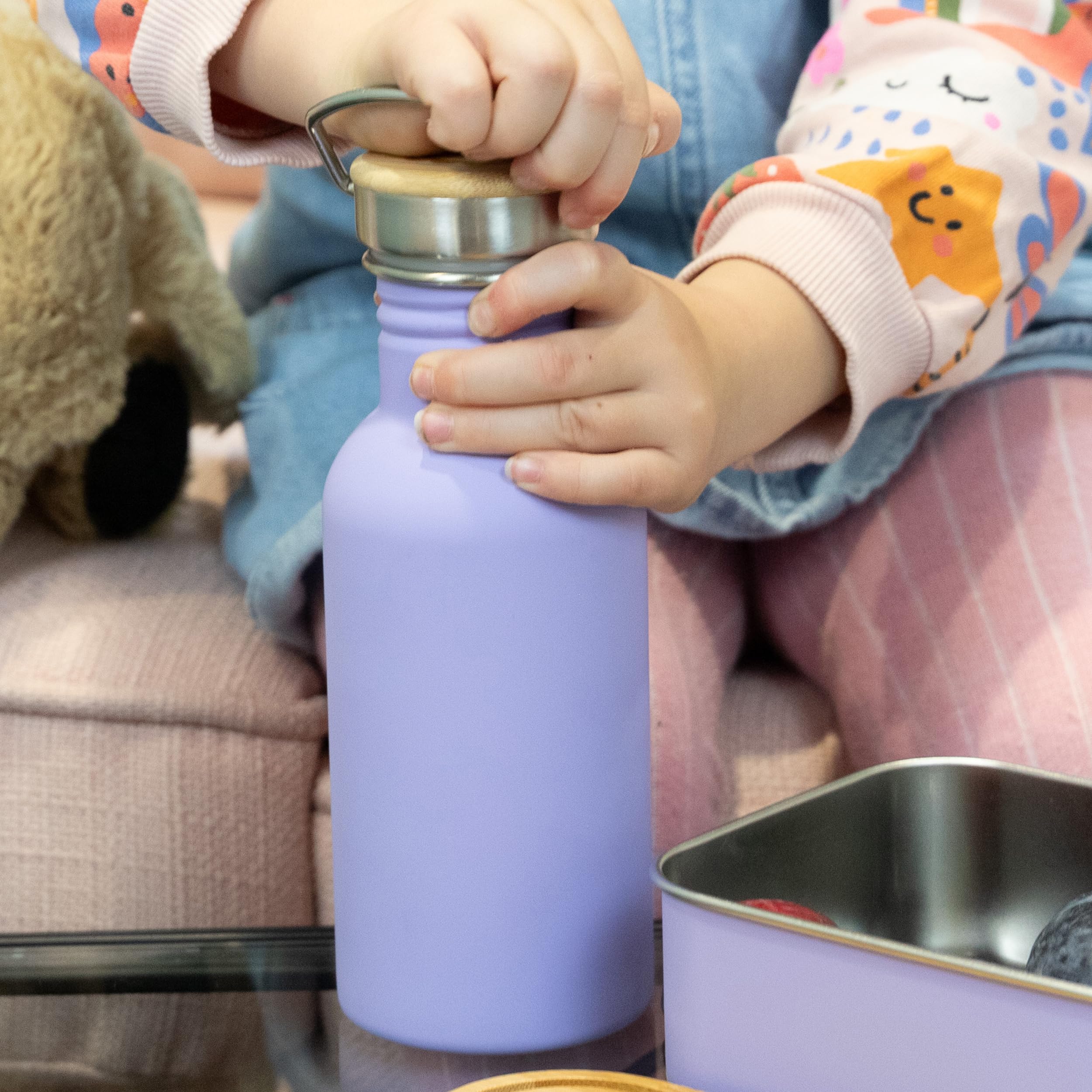 Ensemble Boîte à Déjeuner Enfants Peppa Pig - Boîte Sandwich + Bouteille Aluminium 500ml Sans BPA