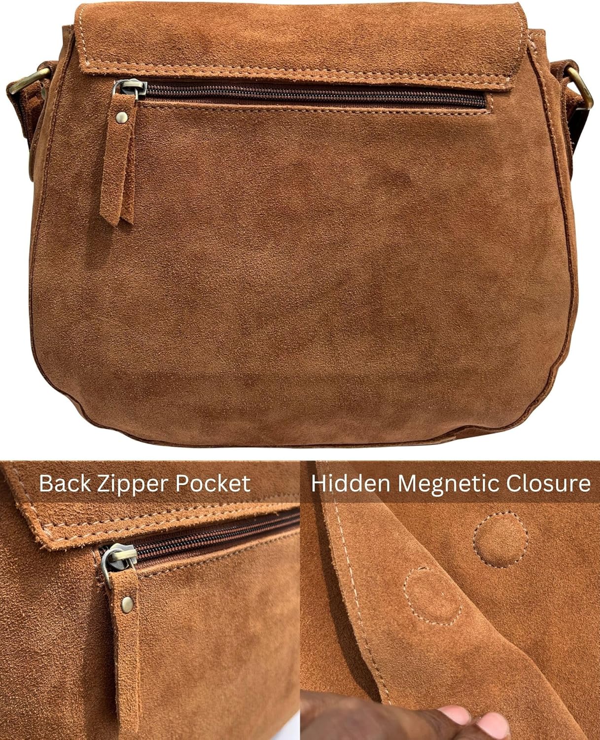 RUSTIC TOWN Leather Crossbody Satchel Bag Vintage Purses Handbags for Women