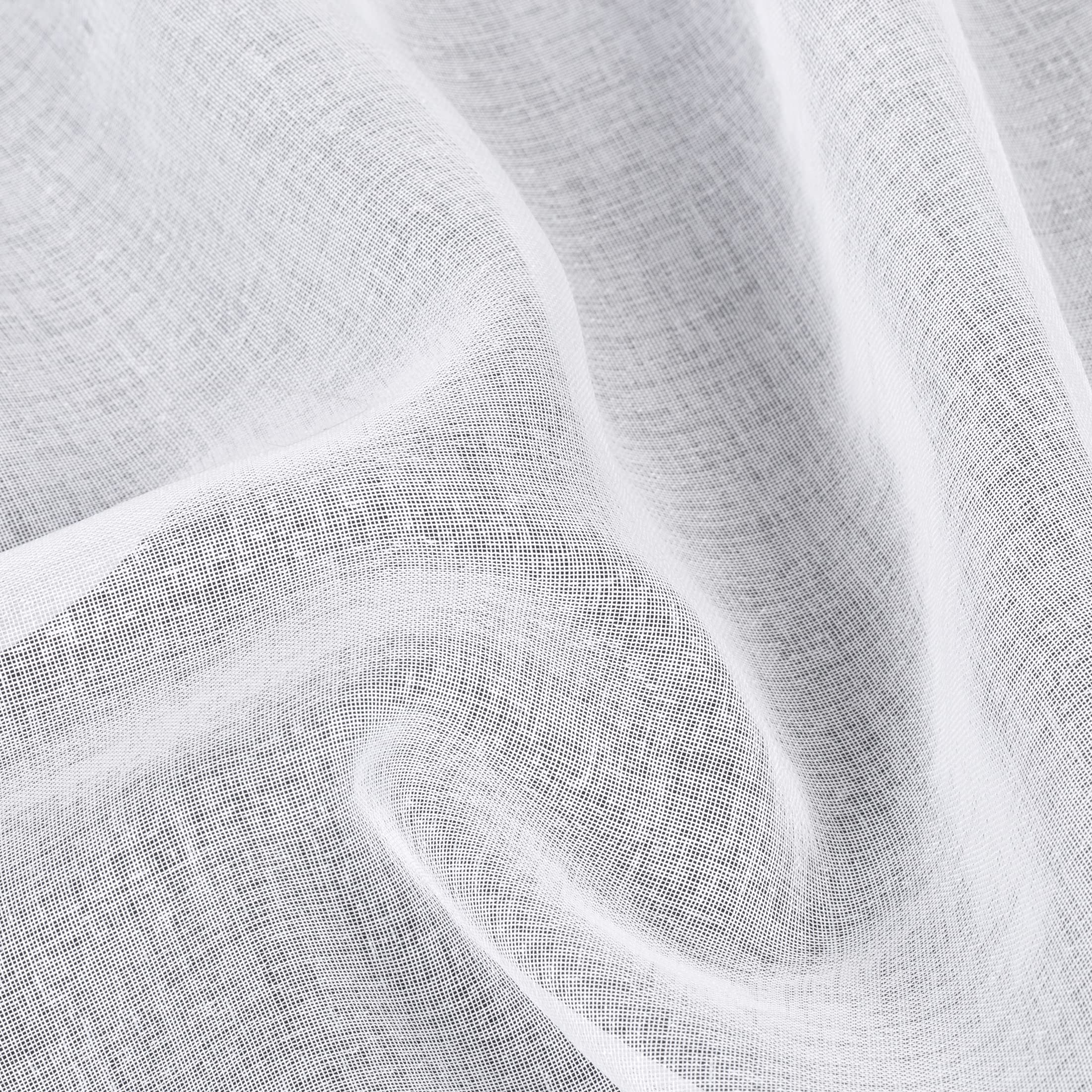 Eurofirany ARGEA Tenda per Interni Trasparenti con Fettuccia Arricciatenda - 1 Pz. Voile Decorativo Finestra Per Cameretta, Soggiorno, Da Letto Salotto Moderne, 350x250 cm, Bianco