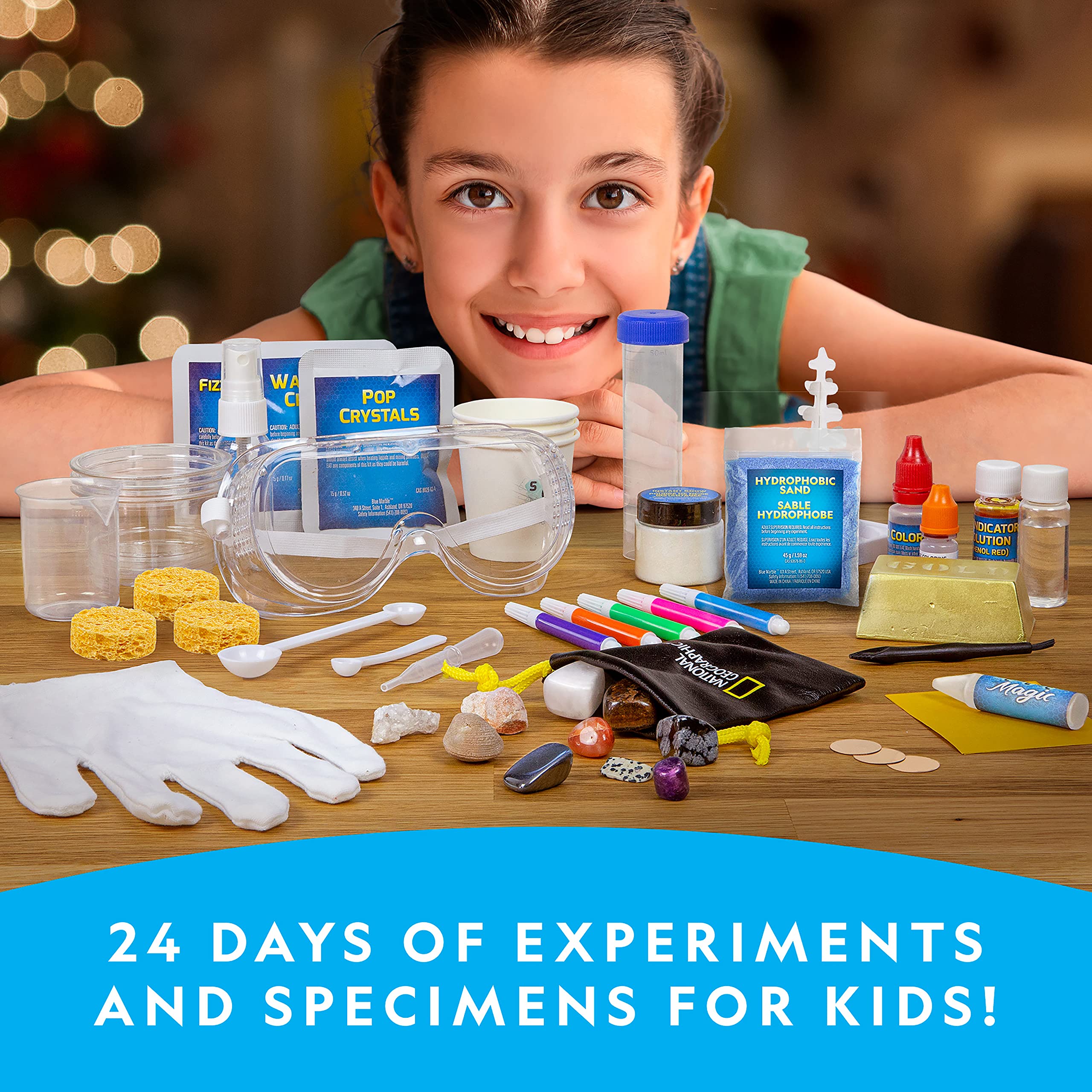 Amazon.com: NATIONAL GEOGRAPHIC Daily Science Kit & Rock Collection - 24  Days of Science Experiments, Gemstones & Fossils for Kids, STEM Projects  for Kids Ages 8-12, Science Kits for Kids Age 8-12,