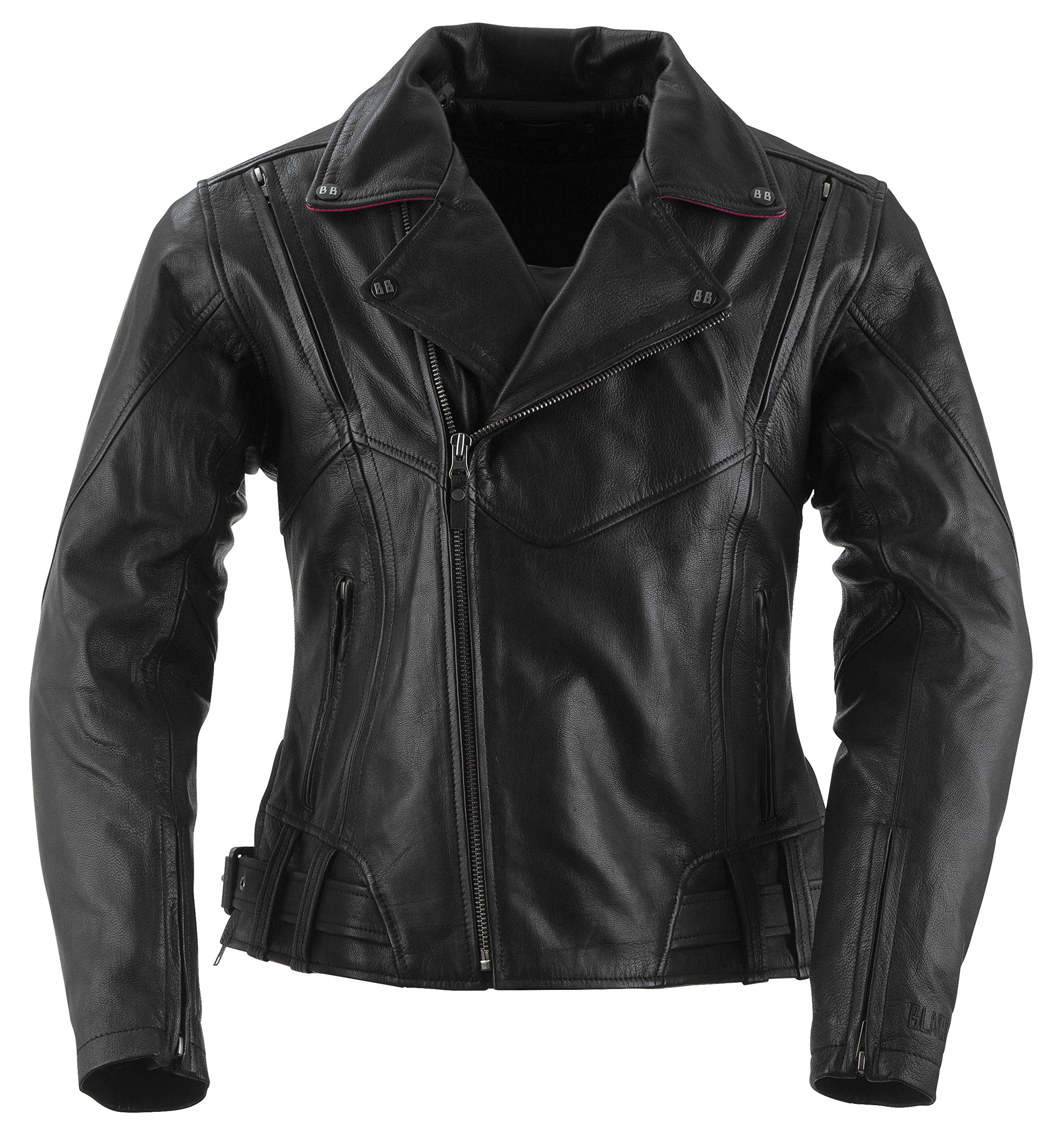 Black Brand Women's Leather Sapphire Motorcycle Jacket (Black, Medium)