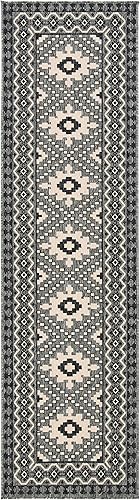 Miniatura 2 de Safavieh Veranda Collection - Alfombra VER099-0334 para interior y exterior de 2 pies x 3 pies y 7 pulgadas, Polipropileno, carbón, marfil