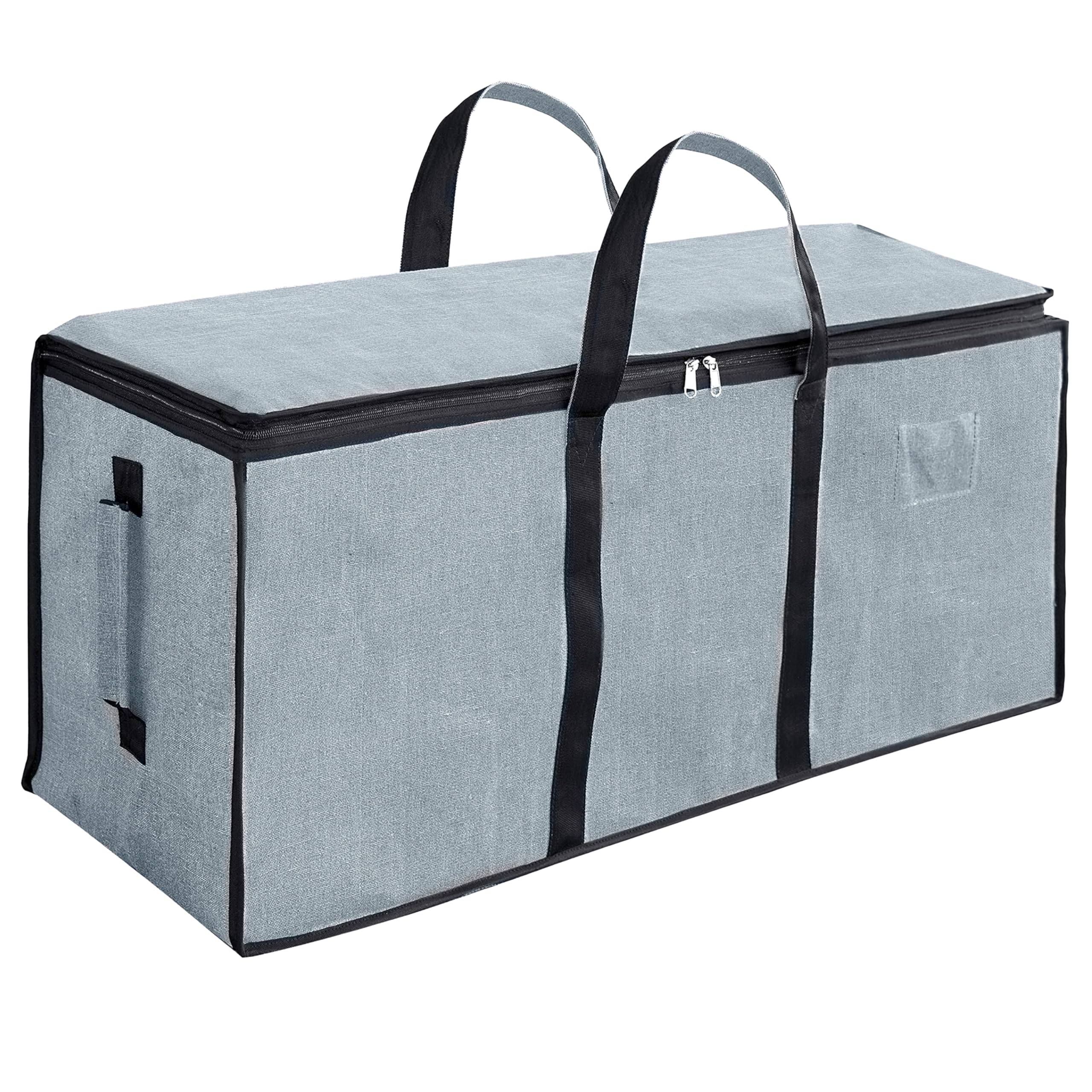Storite Jumbo Super-Size 81 L Canvas Moisture Proof Heavy Duty Storage Bag | for Toys/Stationery/Blankets/Clothes/Moving Bags MultiPurpose With Strong Reinforced Handles Light Grey (87x26x36 cm)
