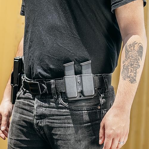 Miniatura 5 de OWB - Bolsa doble para Glock 20, 21, 29, 30, 40, 41, H&K USP .45 y más, fabricado en Estados Unidos, portador de cargador doble con lazo ajustable