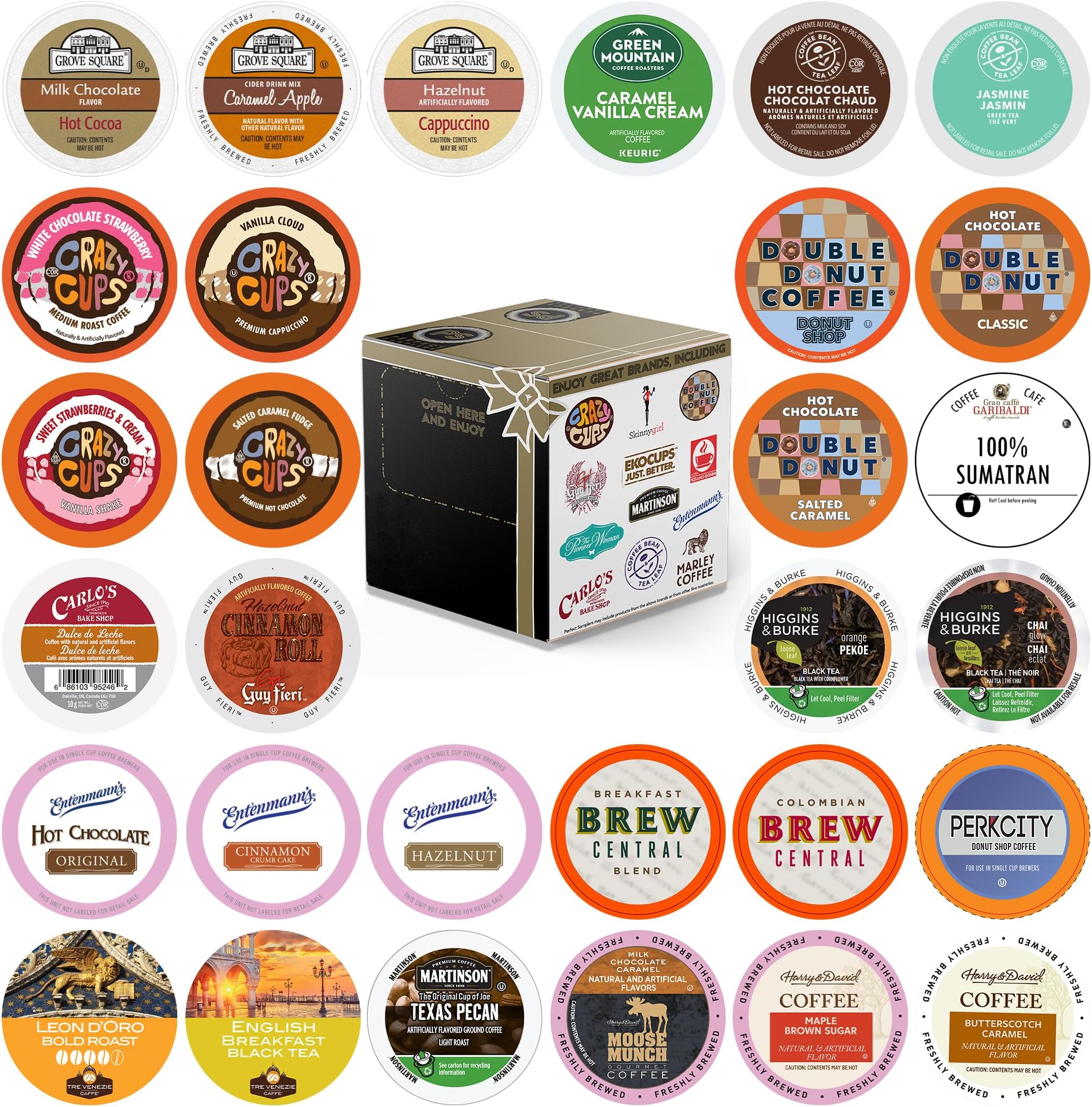 Custom Variety Pack Single Serve for Keurig K Cup Sampler, 30 Count