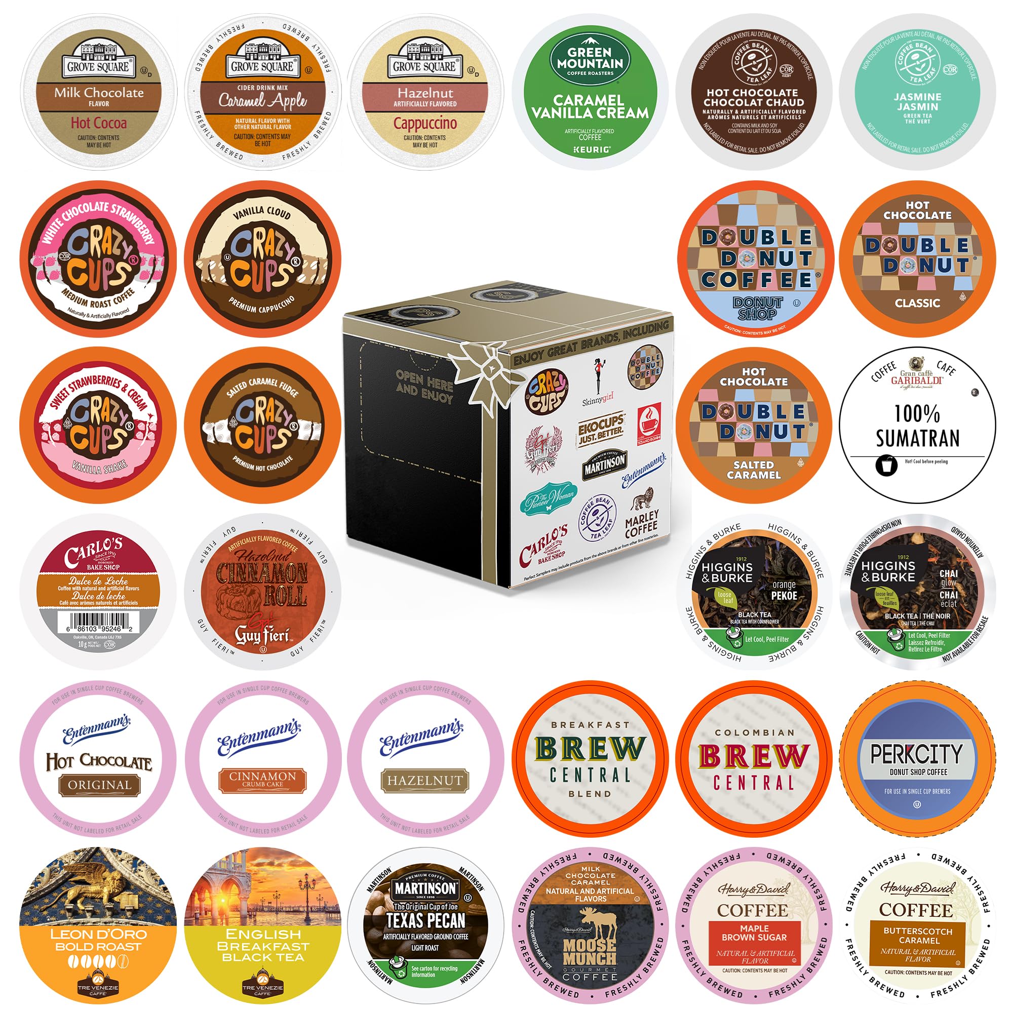 Custom Variety Pack Single Serve for Keurig K Cup Sampler, 30 Count