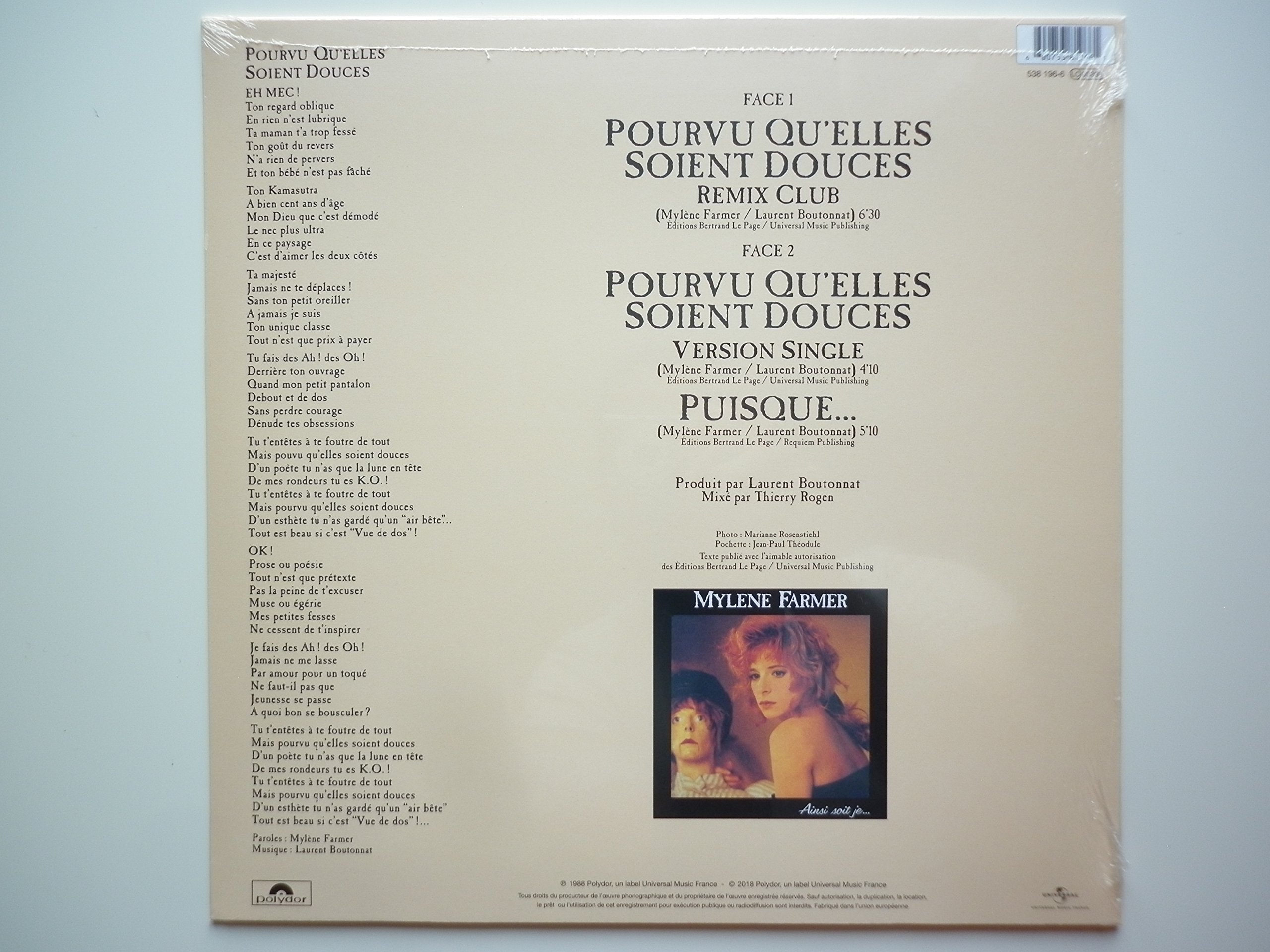 Pourvu qu'elles Soient Douce - Edition Limitée Maxi 45T