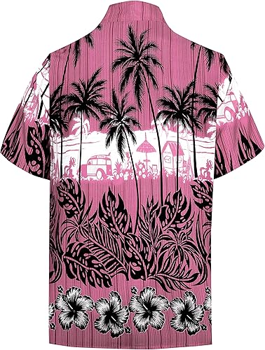 Miniatura 4 de LA LEELA Men's Hawaiian Shirts Short Sleeve Summer Party Vacation Fashion Holidays Beach Stylish Button Down Shirt for Men