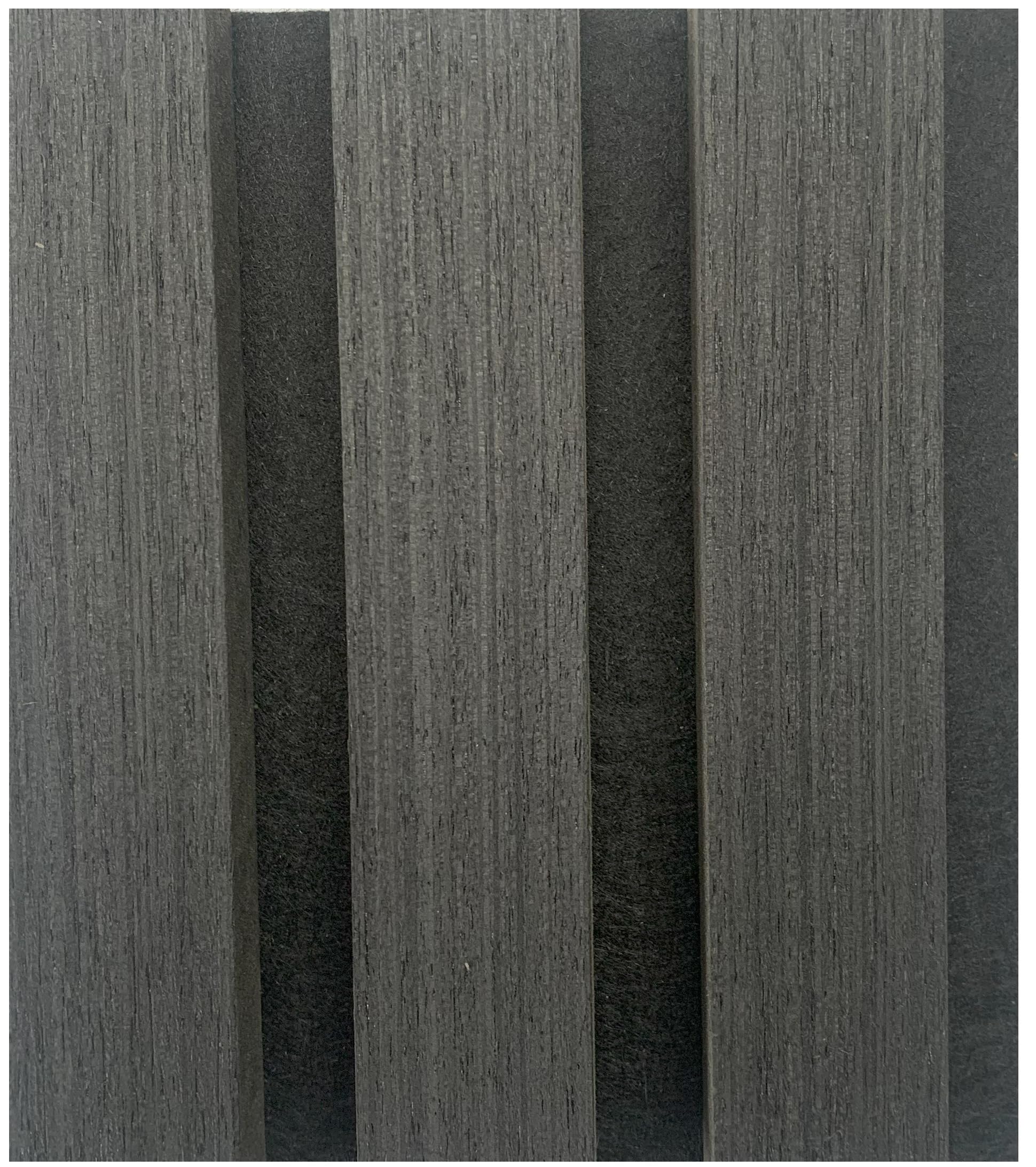 Acoustic Slatted Wall Panel Decorative Slat 3D Timber Oak Natural - 2400mm x 600mm (Sample Black 10cm)