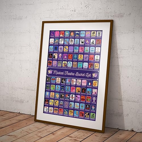 Miniatura 7 de Póster para raspar con 100 espectáculos de teatro musical, regalo para fanáticos del teatro musical y amantes de Broadway, 23 x 17 pulgadas