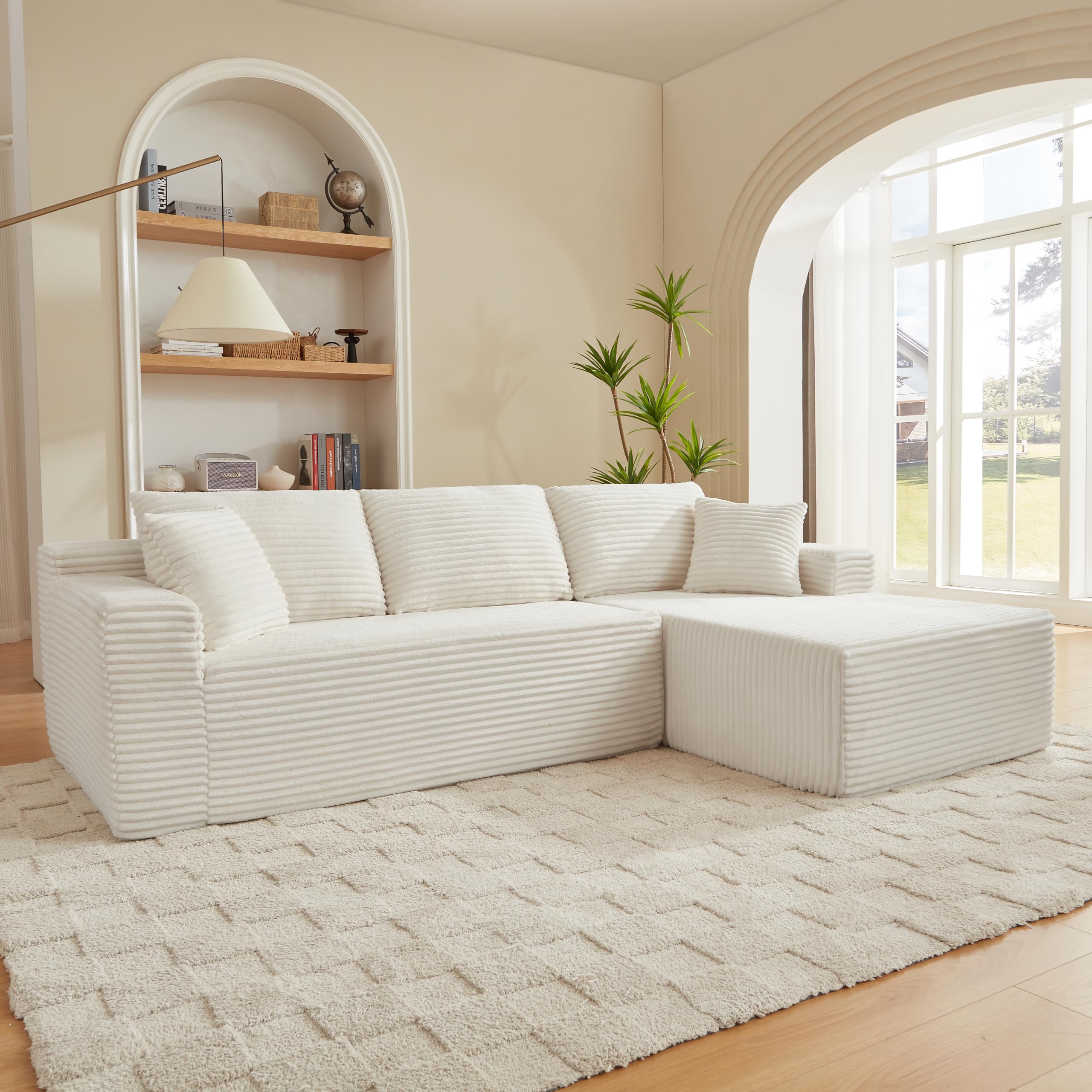 Sofá Seccional Modular en L con Chaise Oversize 3 Asientos | Memory Foam, Para Sala de Estar, Chaise Oversize, Diseño Modular, 3 Secciones
