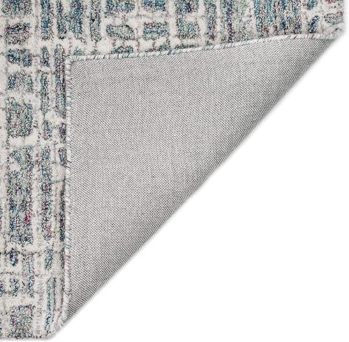 Miniatura 5 de Liora Manne Savannah Grid Ocean - Alfombra de pasillo para interiores, 2 pies x 7 pies 6 pulgadas, azul beige