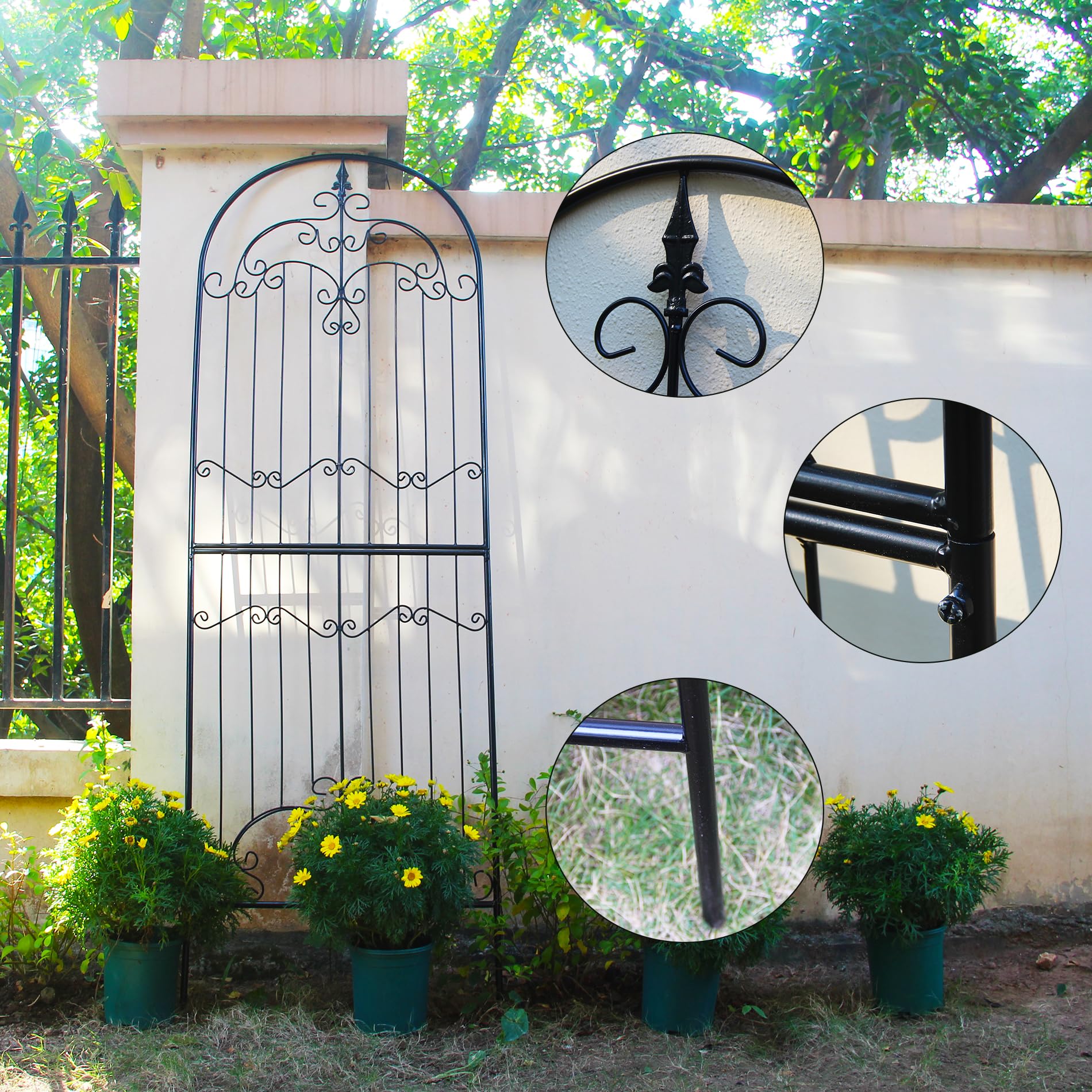 Traliccio Rampicanti Rotondo In Ferro - Supporto Piante Da Giardino, Interno/Esterno, Antiruggine - Foto 12