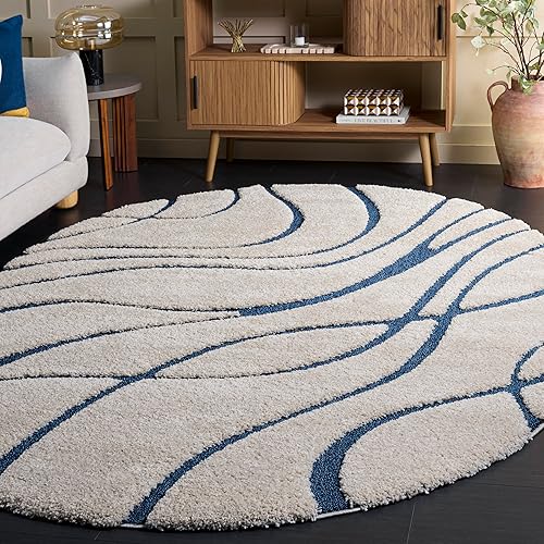 Miniatura 25 de SAFAVIEH Rodeo Drive Collection - Alfombra cuadrada de 4 pies, color dorado, hecha a mano de lana abstracta moderna de mediados de siglo, ideal para