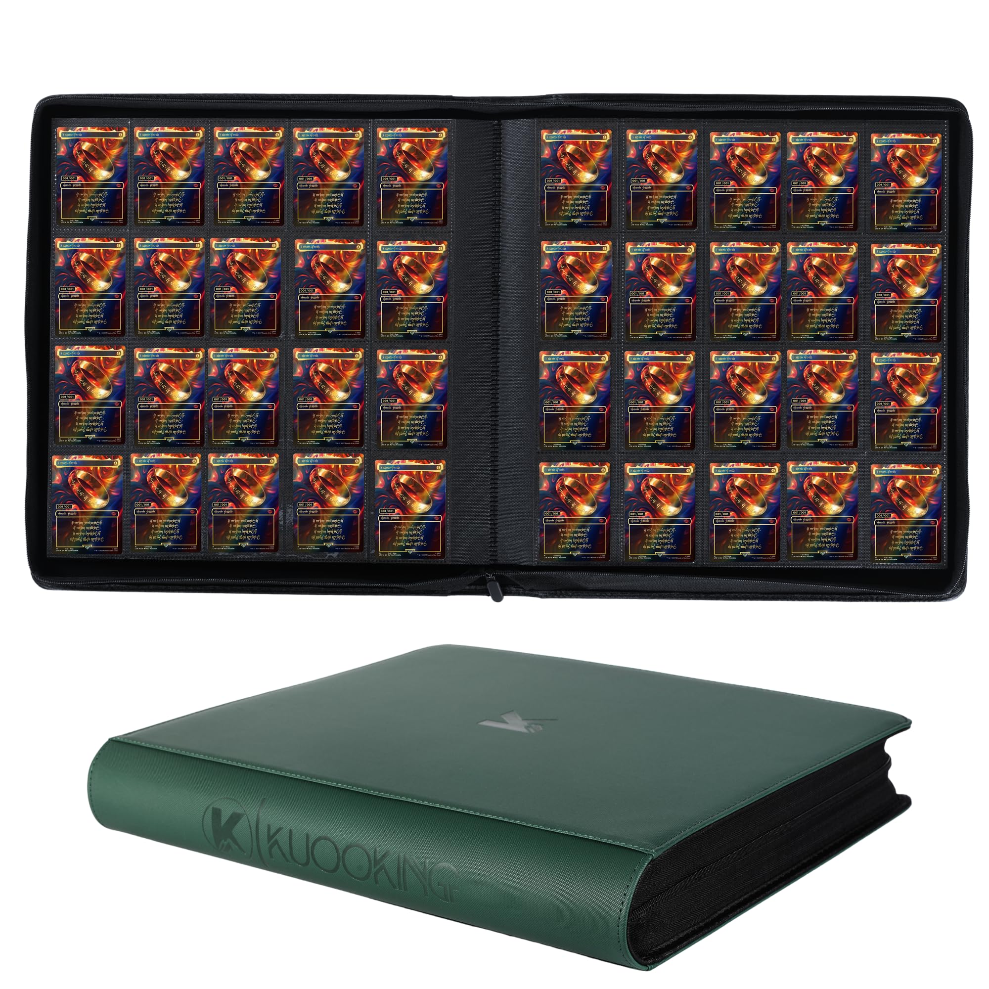 Amazon.com: KUOOKING 2000 Pockets Trading Card Binder, 20-Pocket Card Ablum  Compatible with MTG,Sports Cards & Other Standard Size Trading Card (GREEN)  : Toys & Games