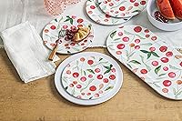 Vista 4 de Abode Homewares Berries & Cherries - Plato para ensalada y postre, 8.5 pulgadas, melamina pura, interior/exterior, rojo y blanco, juego de 6