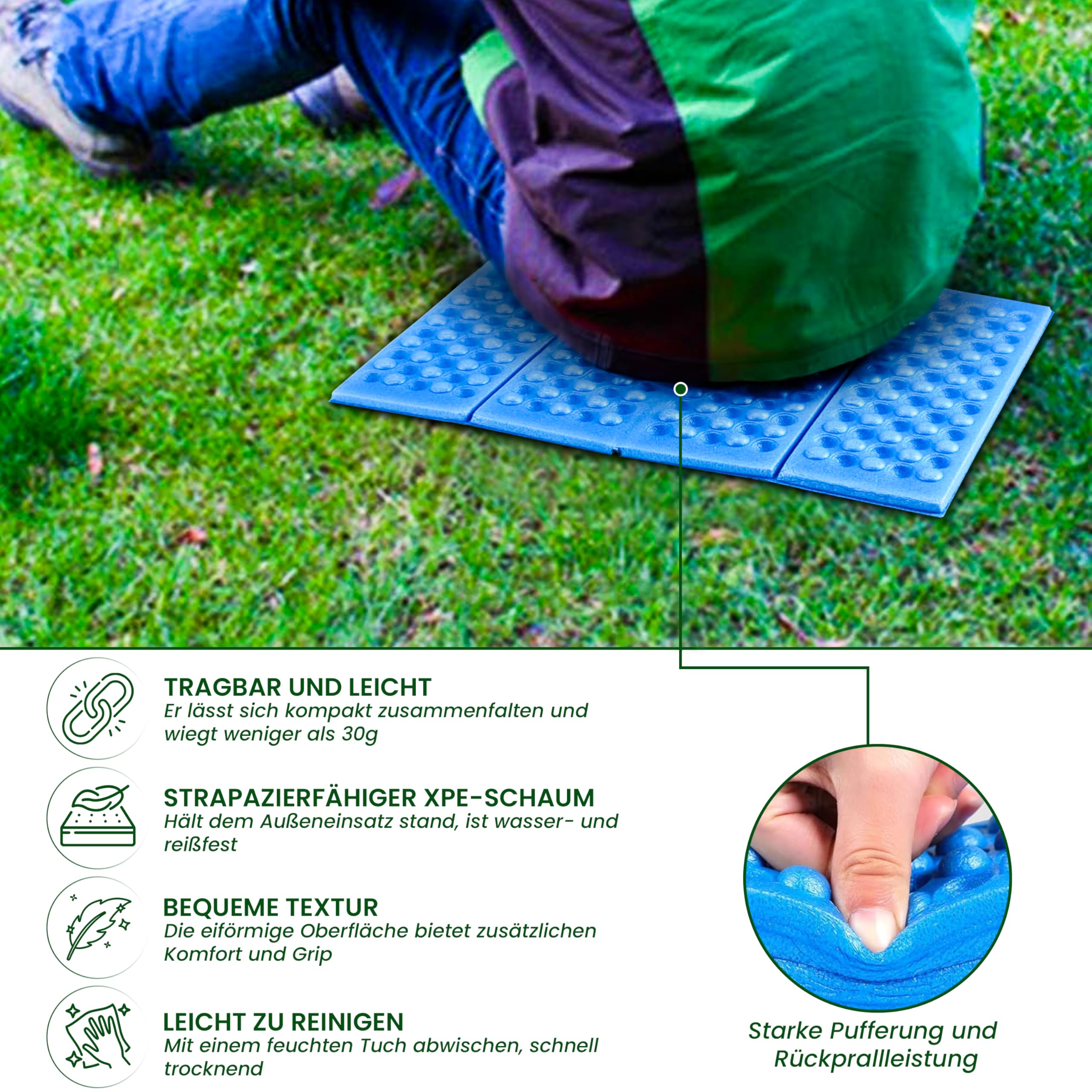 Camping Survival Geschenkset 5-teilig – Multifunktions-Spaten mit Tasche, 2× Thermo-Sitzkissen, Fernglas 20×50 & Steinschleuder – Outdoor Set für Camping, Wandern & Bushcraft