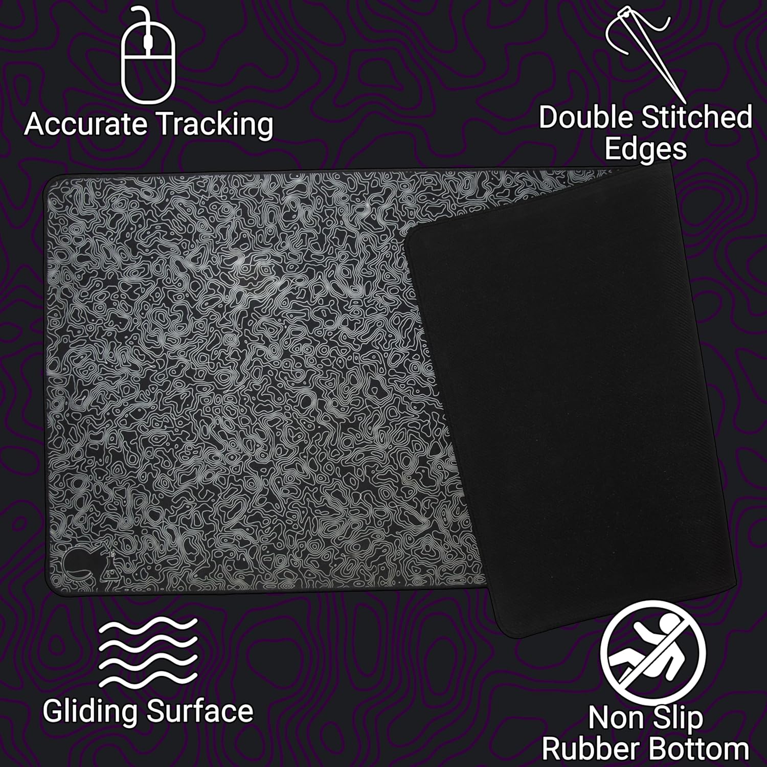 CrashPad XXL Gaming Mouse Pad - 36" x 16" - Thick Extended Gaming Desk Mat (White)
