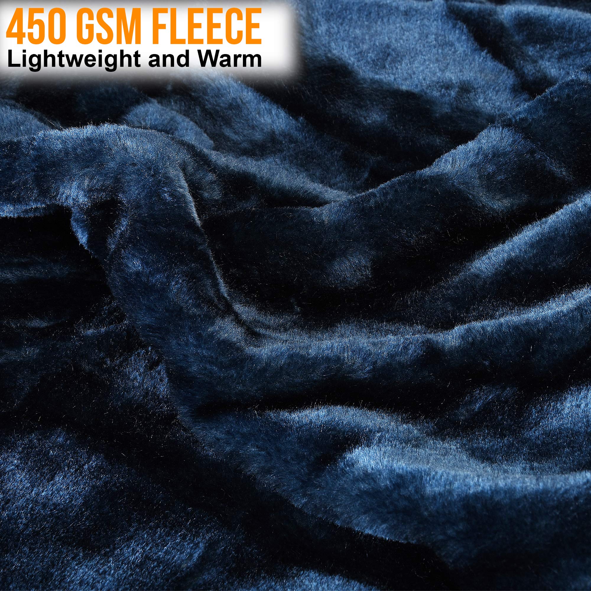 Coperta Lussuosa In Finta Pelliccia Di Visone 450 GSM | Morbida Pile Per Divano E Letto - Singola Blu Oceano - 3