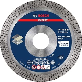 1x EXPERT HardCeramic Diamond Cutting Disc (for Hard tiles, Hard stone, Ø 115 mm, Professional Accessory Small Angle Grinder)