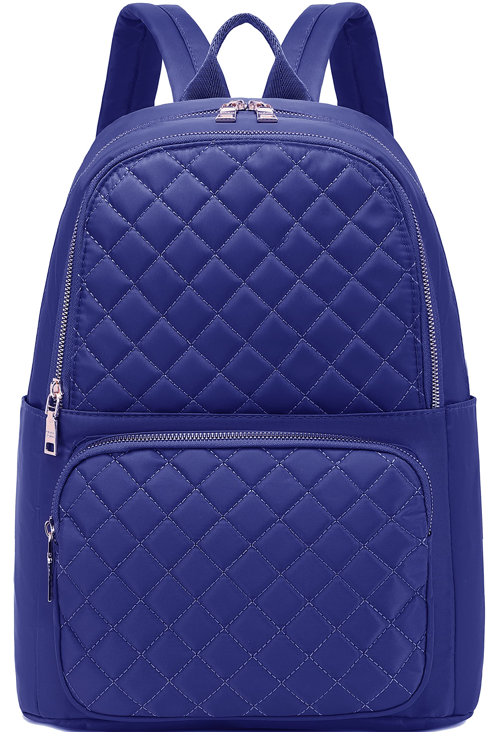 Gazigo Backpack for Women, Nylon Travel Backpack Purse Black Shoulder Bag Small Casual Daypack for Womens (Large Quilted Blue)