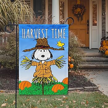 Amazon.com : Flagology.com, PEANUTS Harvest Time Scarecrow
