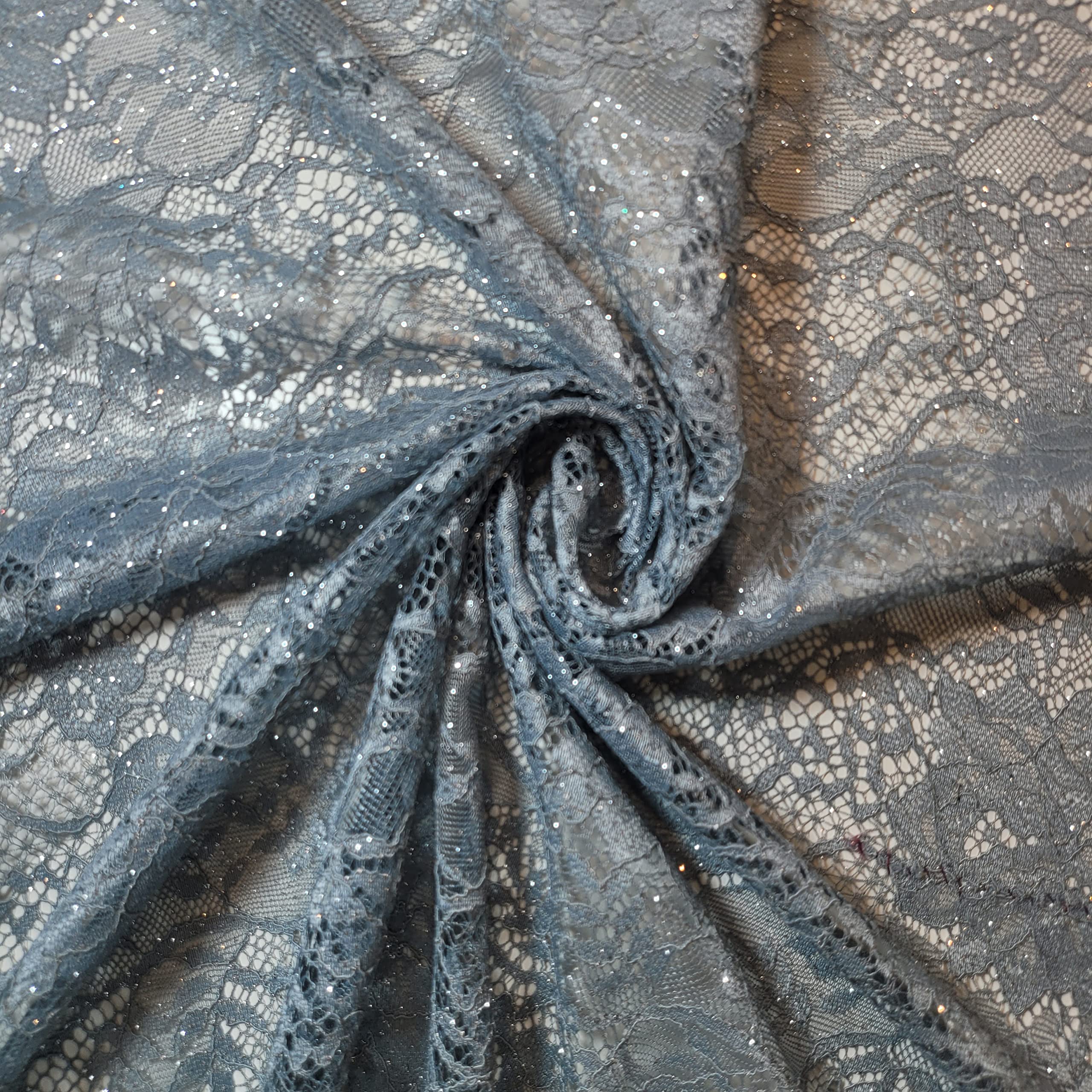 African Vintage Embroidery Bridal Nigerian French Embroidery Corded Budget Guipure Lace Mesh Net Fabric 54" Corded Budget Guipure Lace Mesh Net Fabric 54" (1 Meter, Sage Corded Floral) — image 1