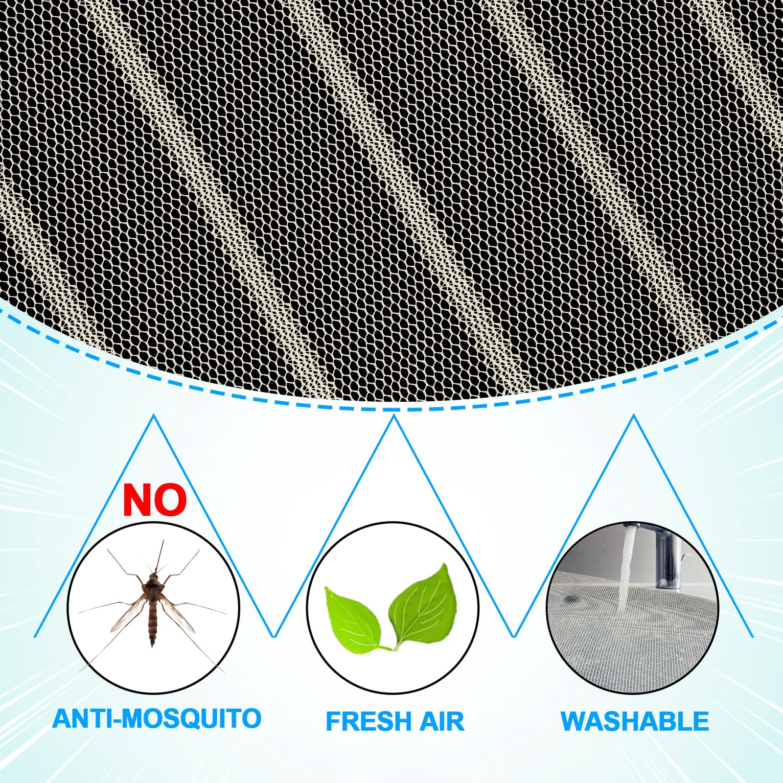 Fliegengitter Tür Magnet 60x200 Cm – Insektenschutz Ohne Bohren, Beige Streifen, Für Balkon- & Terrassentüren