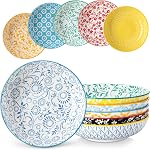Vancasso Selene Series Set pour 6 Personnes – 18 Pièces avec plaques et bols de porcelaine Celadón – Moderne, Micro-ondes-Safe, Style chinois bleu et blanc