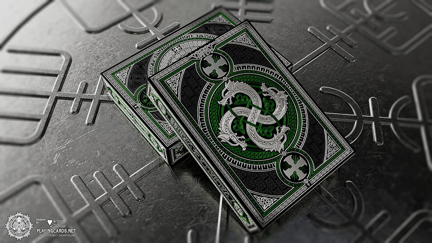 Valhalla Vikings Emerald Playing Cards Special Deck Poker Size by Gamblers Warehouse