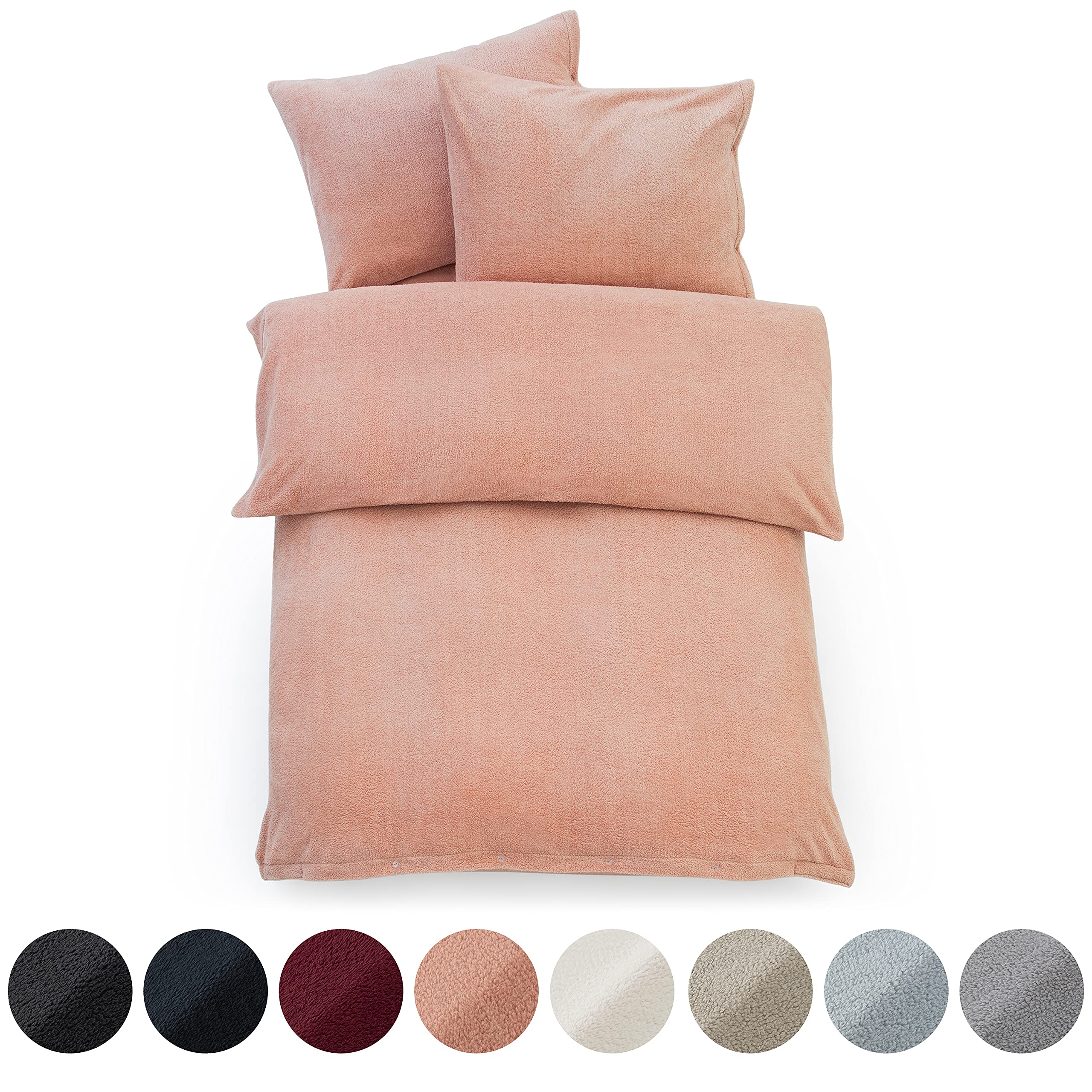 Blumtal Ropa de Cama de Invierno de 200 x 260 cm y 2 Fundas de Almohada de 40 x 80 cm, Ropa de Cama de Forro Polar con Tacto de Cachemira, Ropa de Cama de Invierno de Peluche, Suave Ropa de Cama en